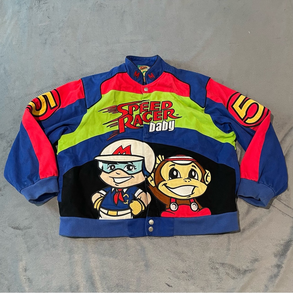 Speed Racer Baby Jacket Youth XXL Mach 5 RR Design Snap Button Cartoon Racing